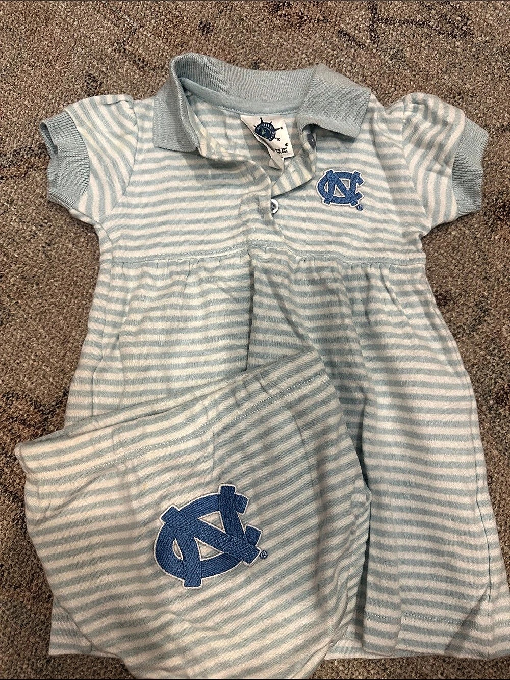 Creative Kids North Carolina Tar Heels matching set Striped Baby 3-6 Months Like